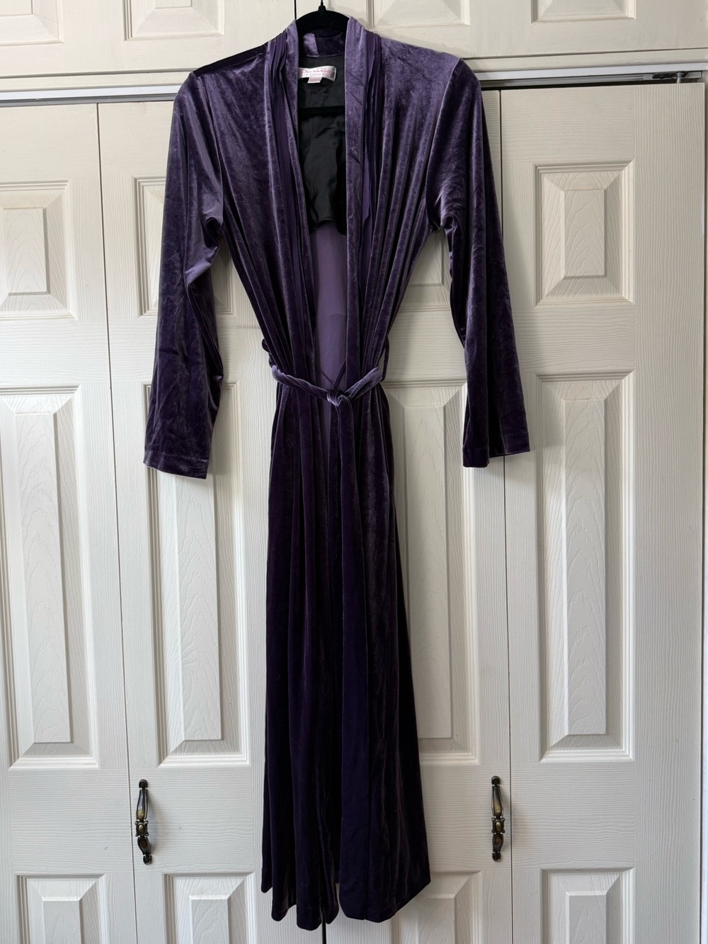 Oscar de la Renta Pink Label Purple Velvet Robe Duster Size Small